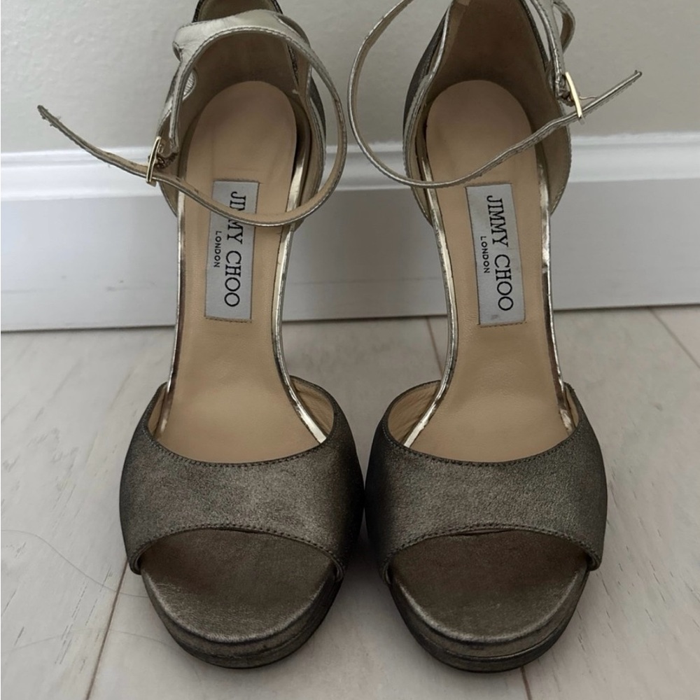 Jimmy Choo Metallic Gold Heels